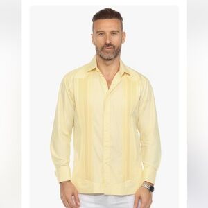 Cubavera Yellow Casual Button Down Shirt